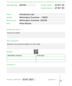 Hilma Biocare Methenolone Enanthate 10ml/100 mg/ml