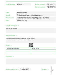 Hilma Biocare Testosterone Enanthate Ampoule 10x1ml/250 mg/ml