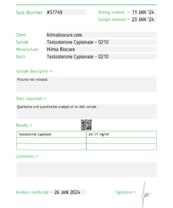 Hilma Biocare Testosterone Cypionate 10ml/250 mg/ml